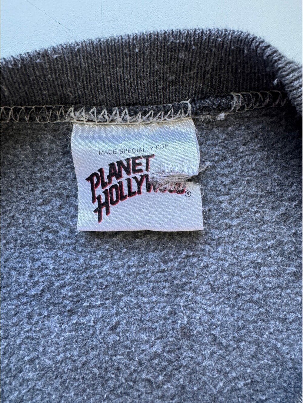 Vintage Planet Hollywood Denim Patchwork Sweatshirt Y2K Art To Wear Crewneck M - Picture 5 of 7